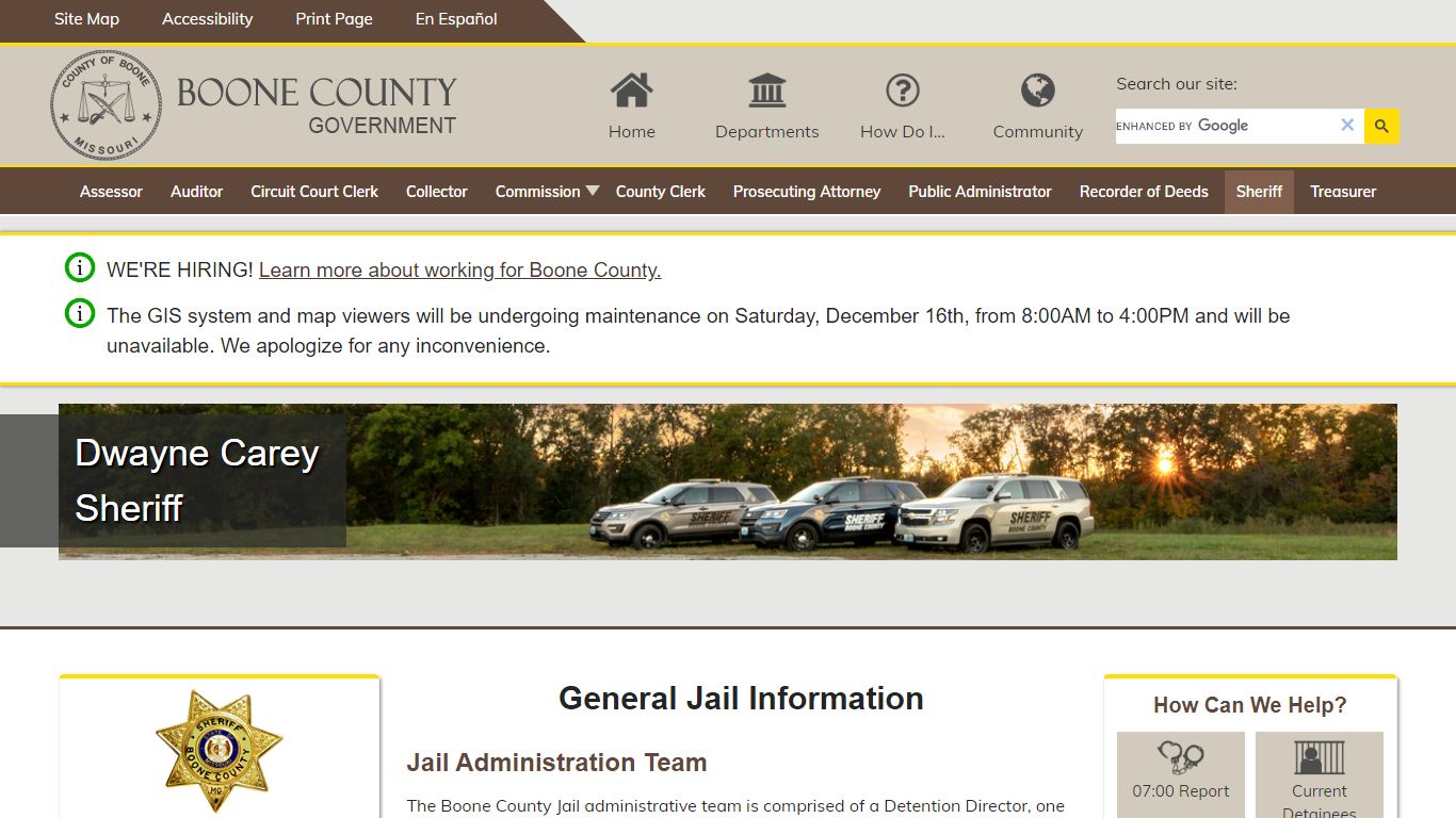Boone County Jail - General Jail Information