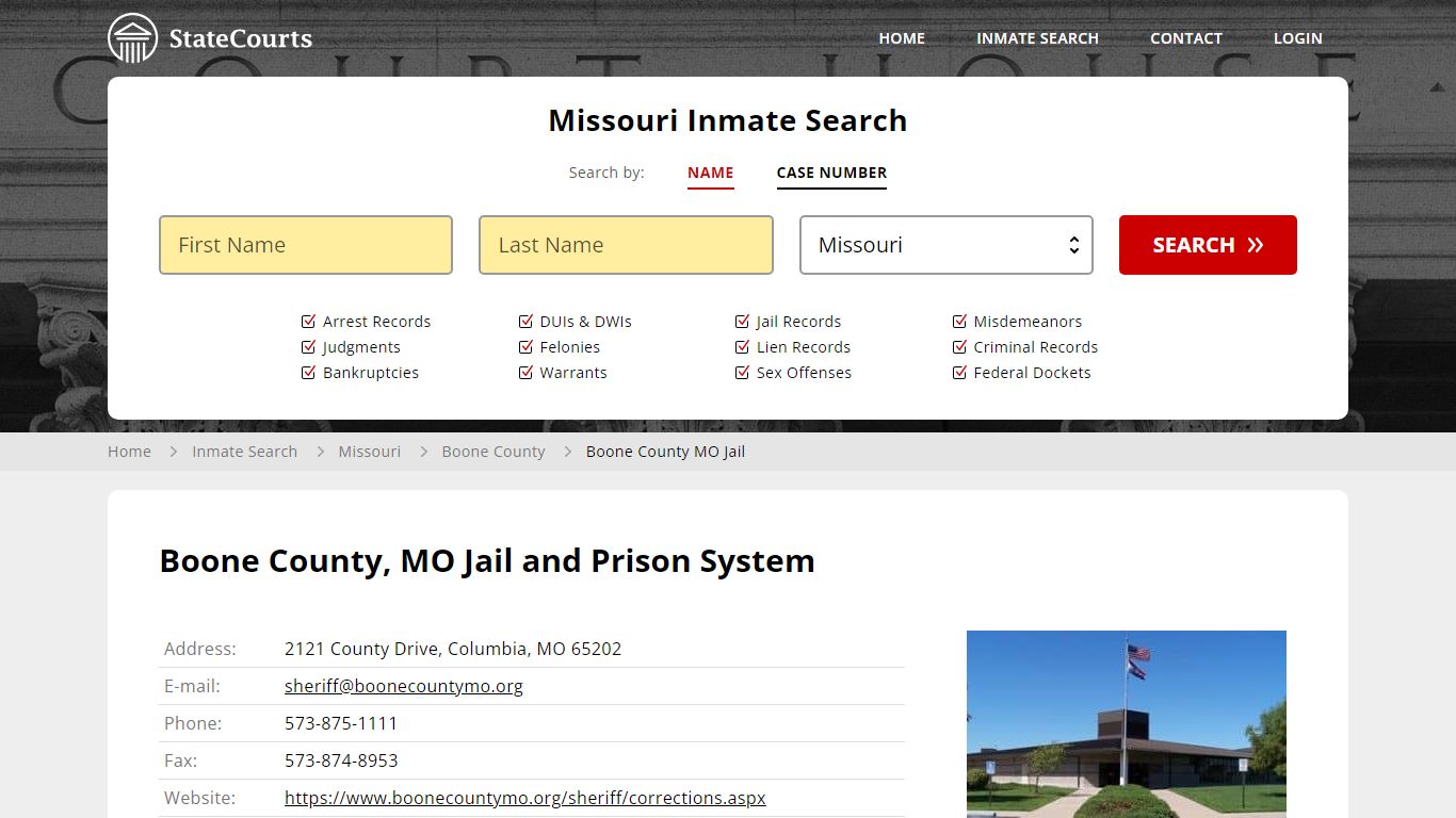 Boone County MO Jail Inmate Records Search, Missouri - StateCourts